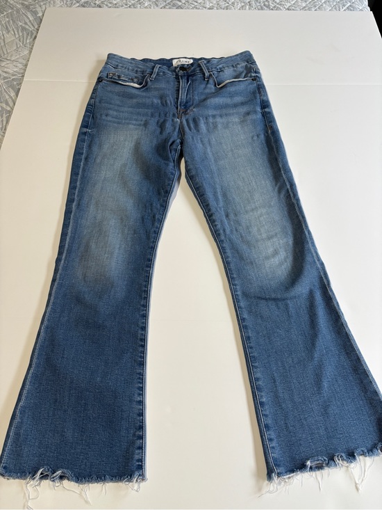 Frame Denim Denim - FRAME Le Crop Mini Boot Jeans Columbus Medium Wash Raw Hem - Size 29